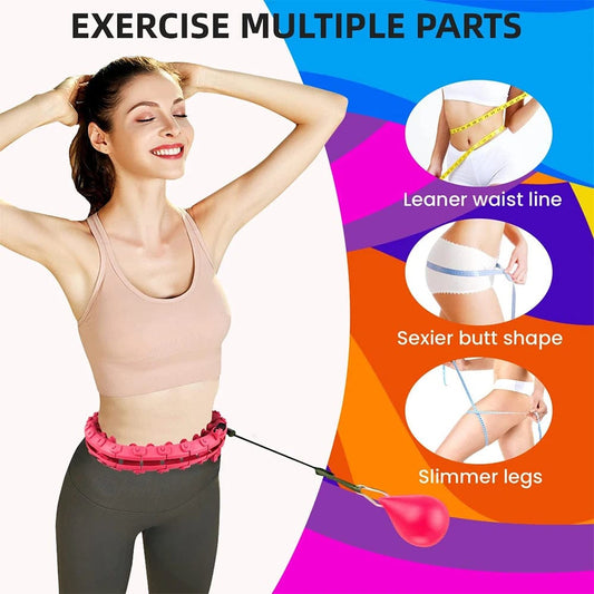 LiveSport 24 Sections Smart Weighted Sport Hoops Abdominal Thin Waist Exercise Detachable Hoop Massage Fitness Circle Training Weight Loss