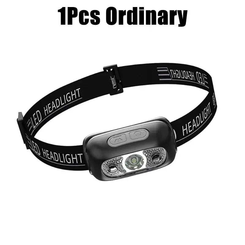 LiveSport 1PCS Ordinary Style LED Headlamp USB Rechargeable Sensor Headlamp 230° Wide Beam Headlight Waterproof Headtorch for Camping Hiking Running