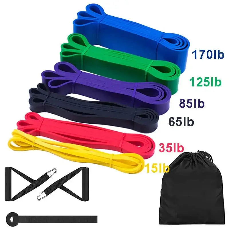 LiveSport 6 pcs with handle / CHINA Fitness Band Pull Up Elastic Bands For Home Strengthen Trainning