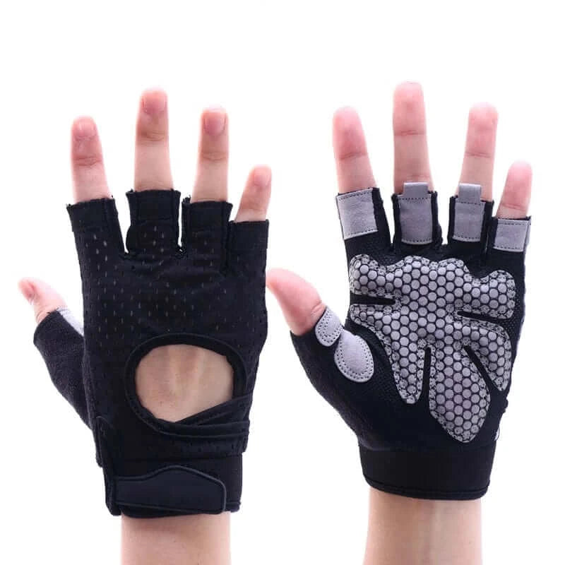 LiveSport black gloves 1 / L Coolfit Breathable Fitness Gloves Weight Lifting For Heavy Exercise Sport Gym Gloves Women Body Building Non-Slip Half Finger