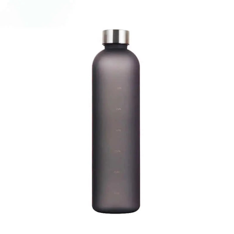 LiveSport Black-Silver / 1.0L 1L Outdoor Time Marker Water Bottle