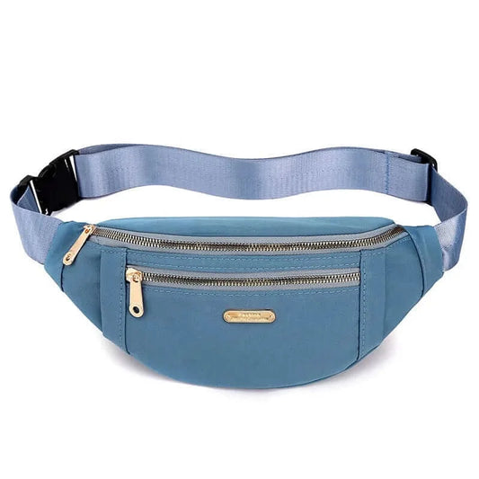 LiveSport Blue Fashion Waist Packs Fanny Pack Belt Women Travel Bag Chest Purse Chest Pouch Bullet Pack Solid Color Shoulder Bags for Women
