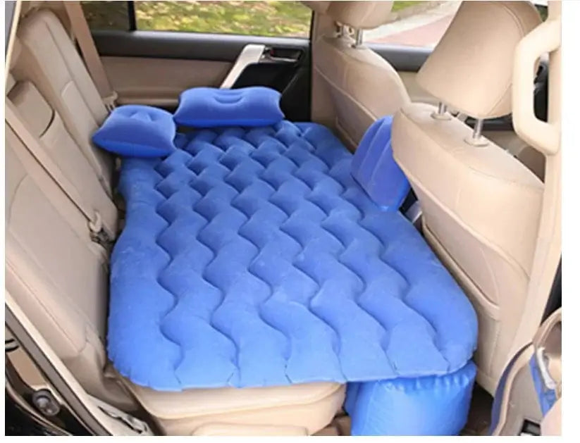LiveSport Blue Travel Air Mattress Bed Universal for Back Seat, Outdoor Camping Mat Cushion