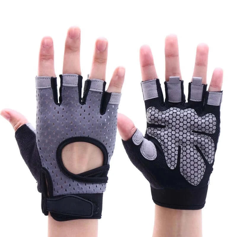 LiveSport gray gloves 1 / L Coolfit Breathable Fitness Gloves Weight Lifting For Heavy Exercise Sport Gym Gloves Women Body Building Non-Slip Half Finger
