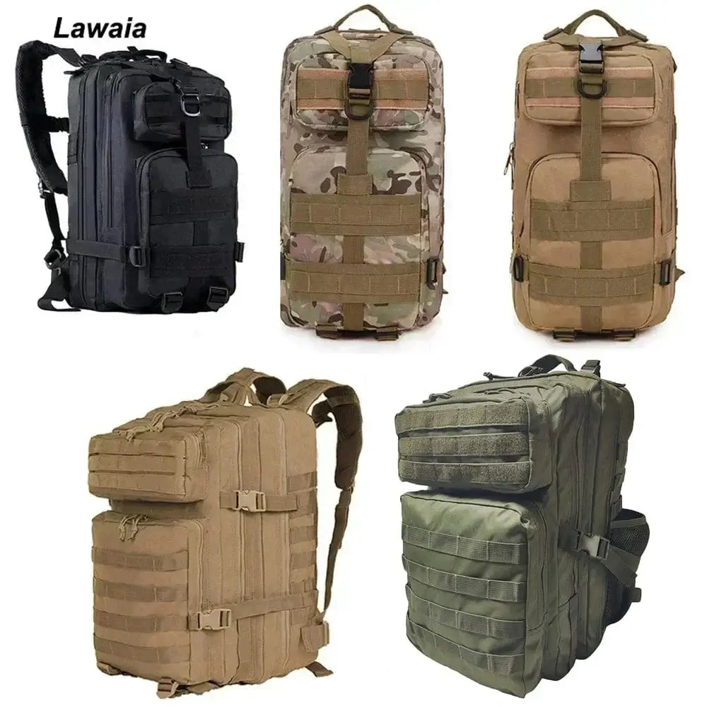 LiveSport Lawaia Tactical Backpacks 30L/50L Outdoor Rucksacks Camping Hiking Trekking Fishing Hunting Bag with Bottle Holder