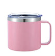 LiveSport Pink / Custom name / CHINA Custom Name 14oz Coffee Mug With Handle Double Wall Stainless Steel Tumbler Vacuum Insulated Thermal Beer Cup Travel Thermos