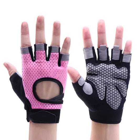LiveSport pink gloves 1 / S Coolfit Breathable Fitness Gloves Weight Lifting For Heavy Exercise Sport Gym Gloves Women Body Building Non-Slip Half Finger