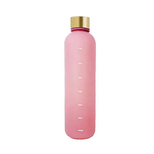 LiveSport Pink-Gold / 1.0L 1L Outdoor Time Marker Water Bottle