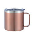 LiveSport Rose Gold / Custom name / CHINA Custom Name 14oz Coffee Mug With Handle Double Wall Stainless Steel Tumbler Vacuum Insulated Thermal Beer Cup Travel Thermos