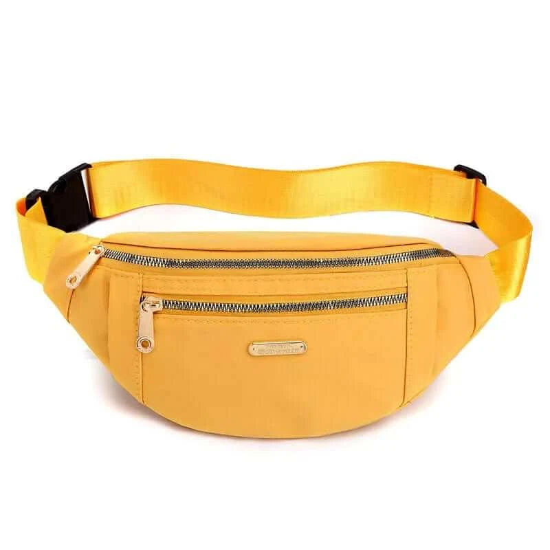 LiveSport Yellow Fashion Waist Packs Fanny Pack Belt Women Travel Bag Chest Purse Chest Pouch Bullet Pack Solid Color Shoulder Bags for Women